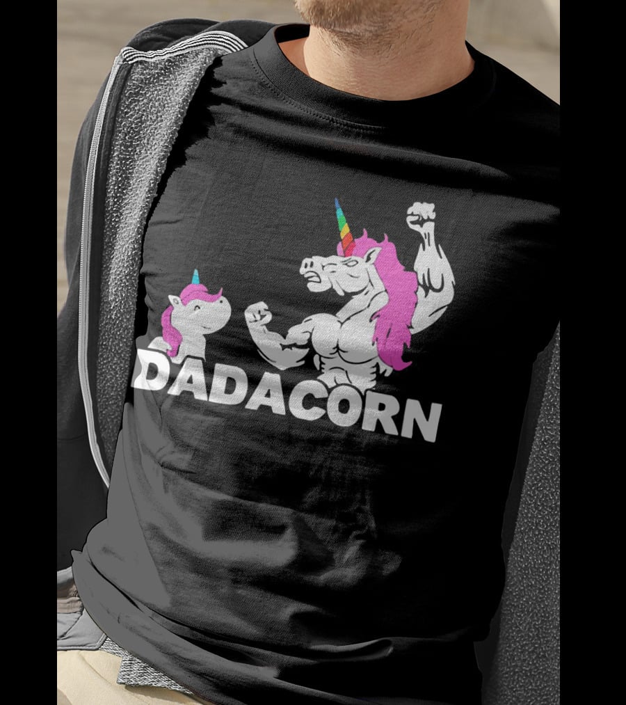 Dadacorn Unicorn Dad Muscular Fantasy T-Shirt