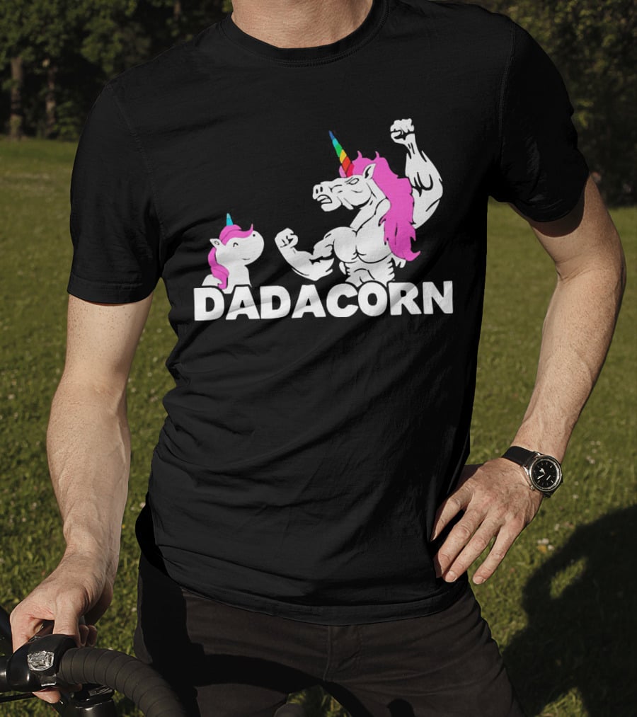 Dadacorn Unicorn Dad Muscular Fantasy T-Shirt