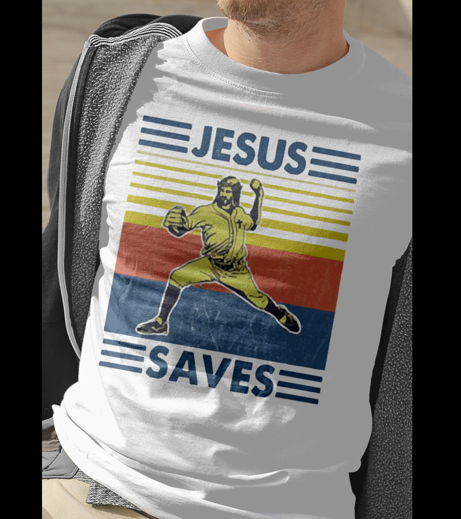 Jesus Saves Baseball Pitcher T-Shirt