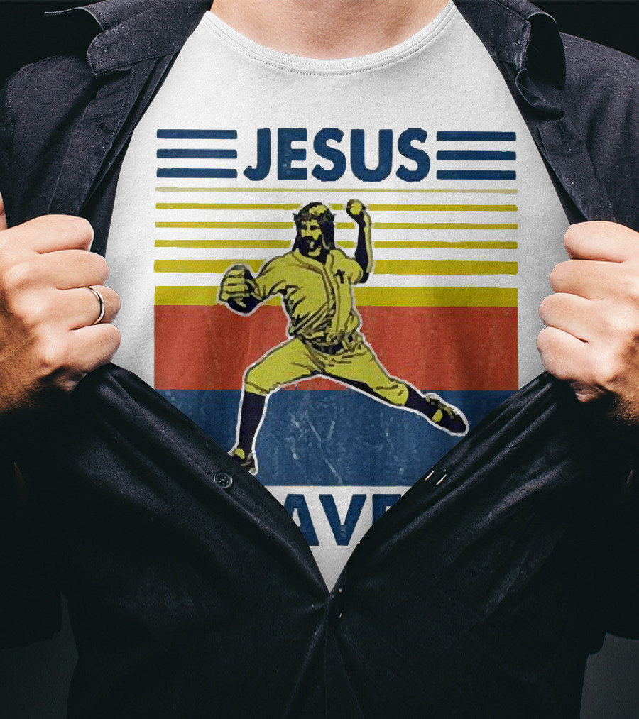 Jesus Saves Baseball Pitcher T-Shirt