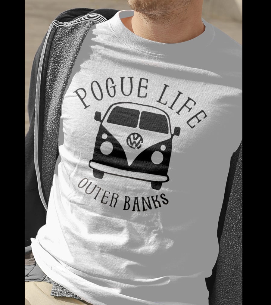 Pogue Life VW Hippie Car Outer Banks T-Shirt