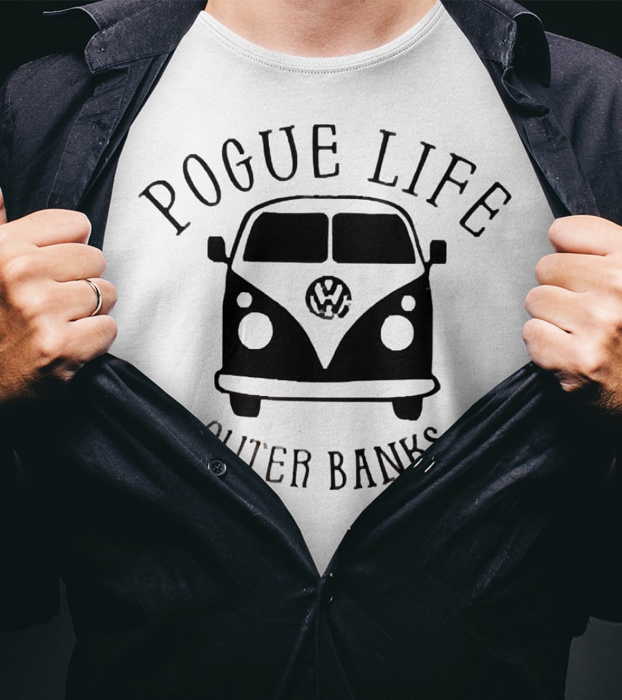 Pogue Life VW Hippie Car Outer Banks T-Shirt
