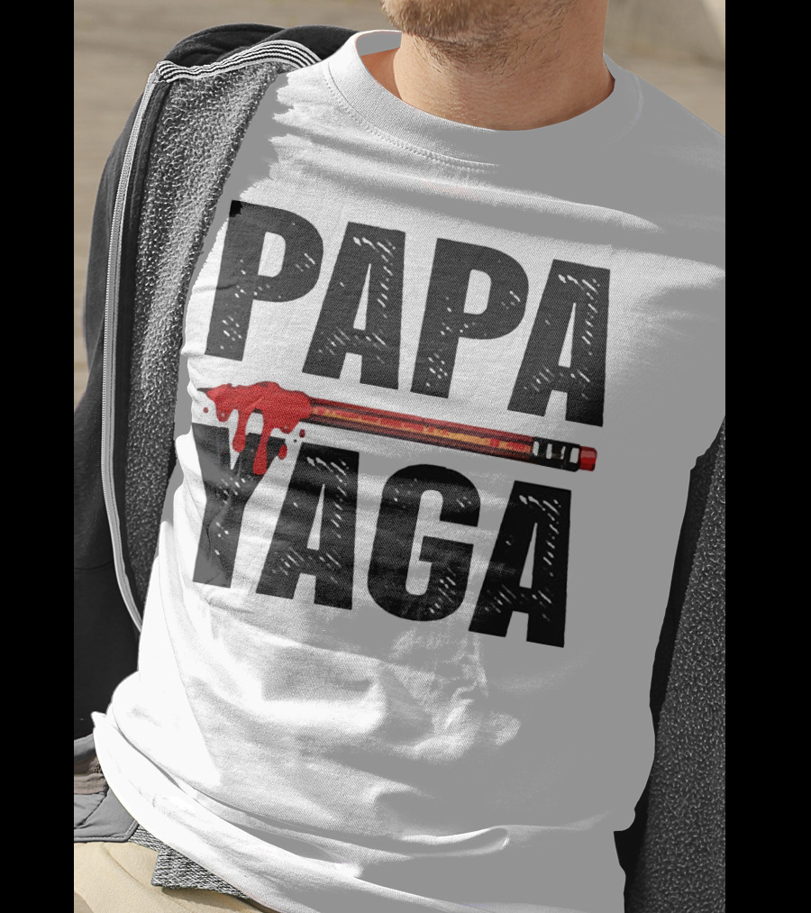Pencil Papa Yaga Blood Dripping Text T-Shirt