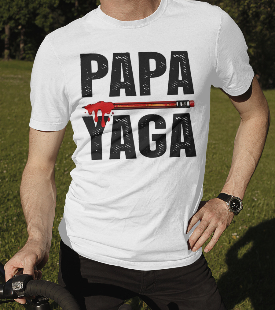 Pencil Papa Yaga Blood Dripping Text T-Shirt