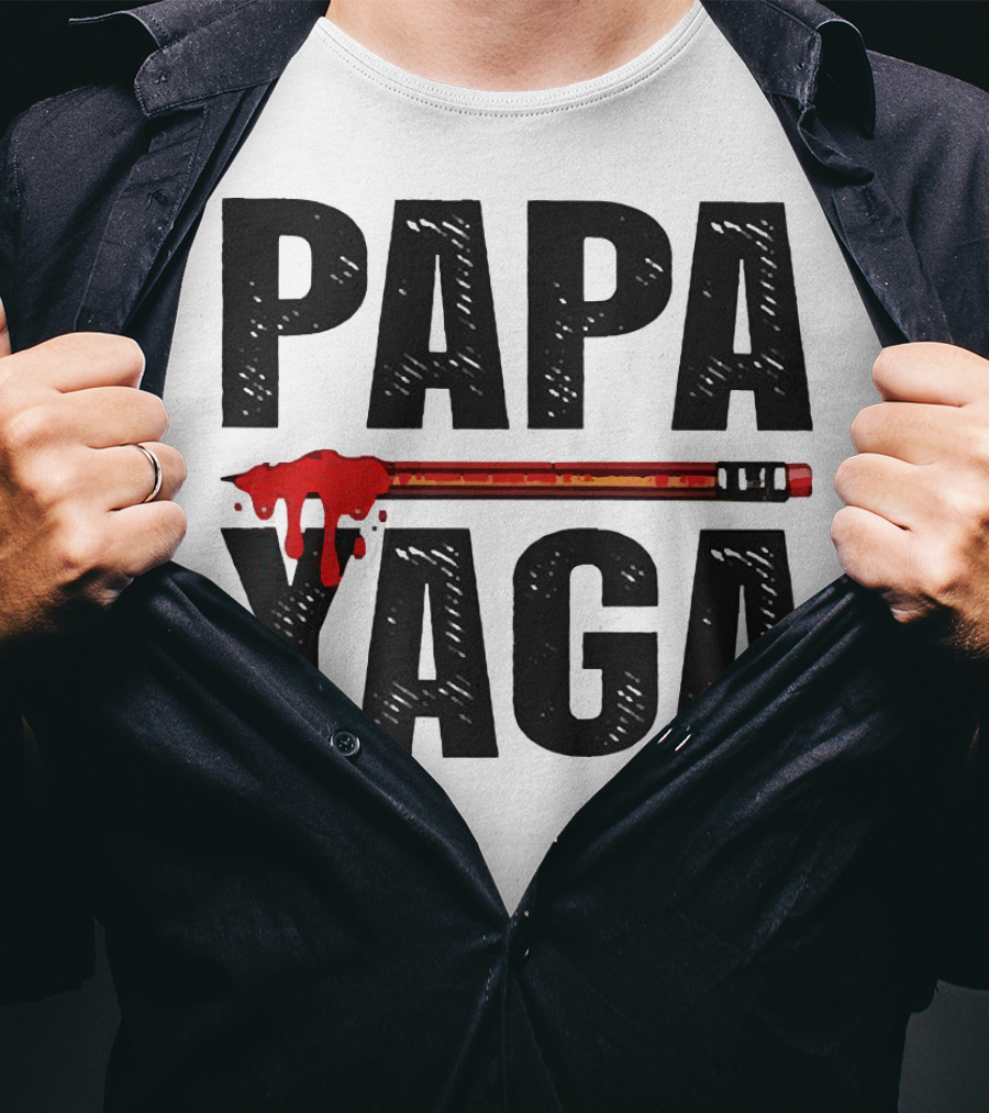 Pencil Papa Yaga Blood Dripping Text T-Shirt