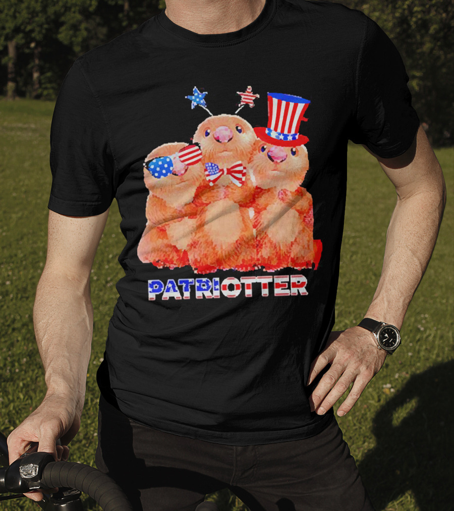 Patriotter America Flag Independence Day Otters T-Shirt