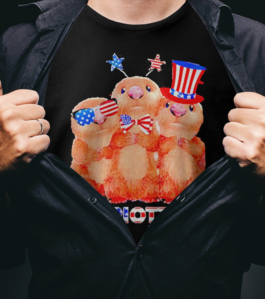 Patriotter America Flag Independence Day Otters T-Shirt
