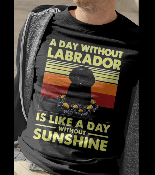 A Day Without Labrador Is Like A Day Without Sunshine Retro Sunset T-Shirt