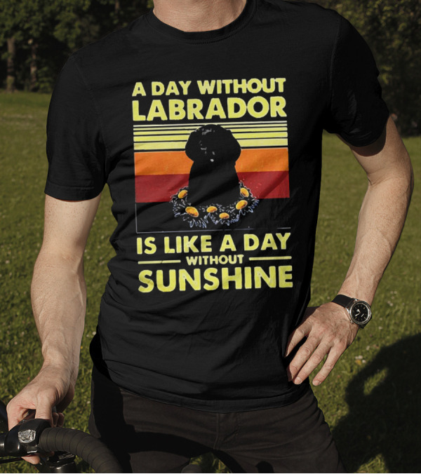 A Day Without Labrador Is Like A Day Without Sunshine Retro Sunset T-Shirt