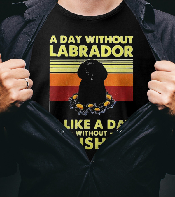 A Day Without Labrador Is Like A Day Without Sunshine Retro Sunset T-Shirt