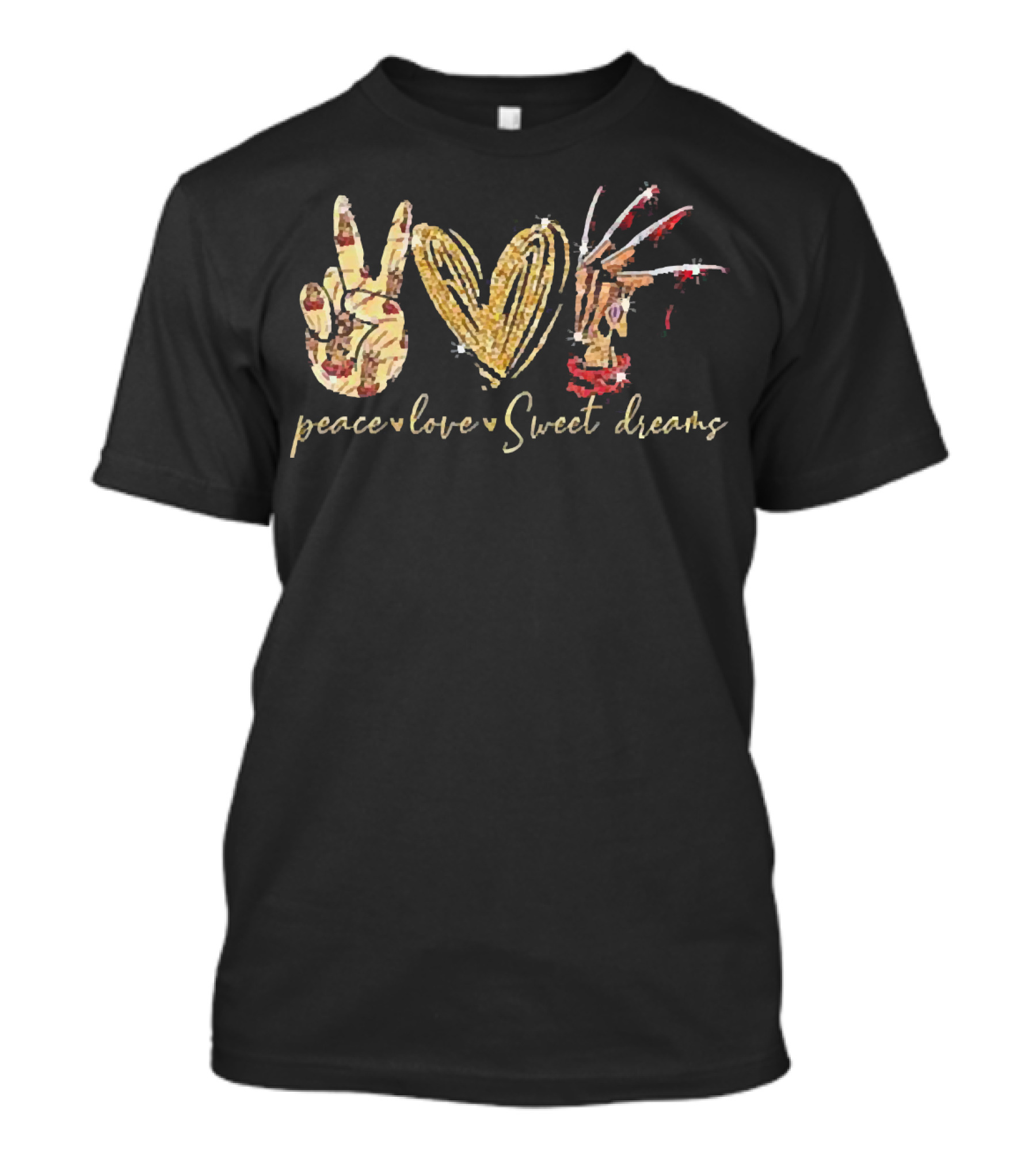 Peace Love Sweet Dreams Freddy Krueger Claw T-Shirt