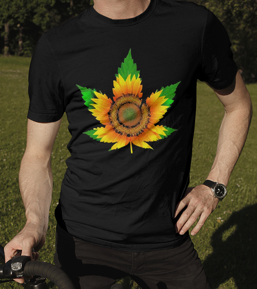 Weed Leaf Sunflower Beautiful T-Shirt