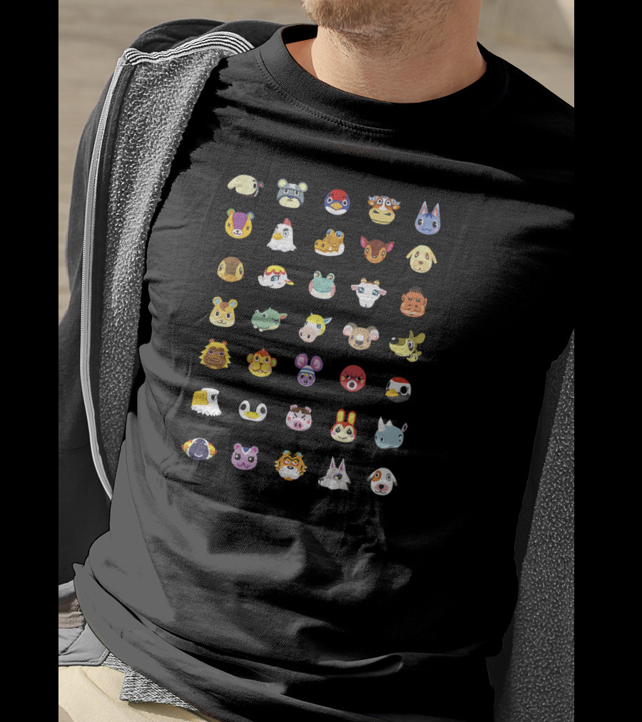 Animal Crossing New Horizons Villager Faces Group Shot T-Shirt
