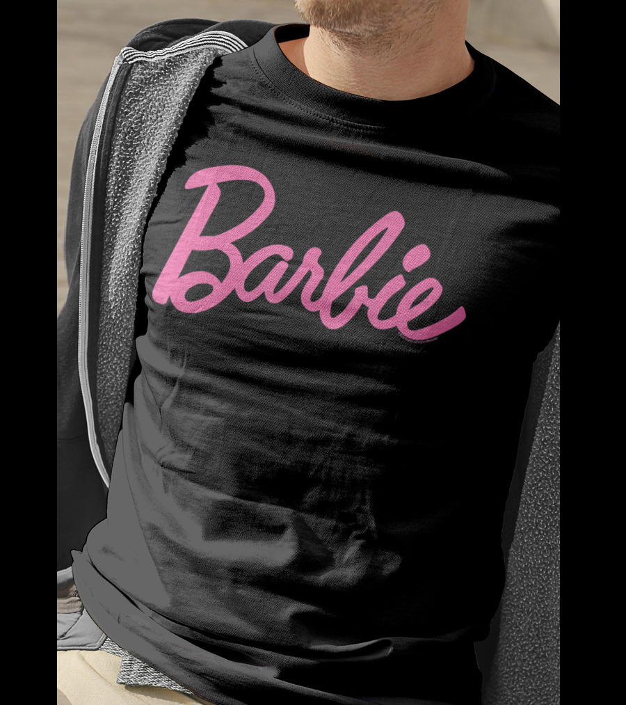 Barbie Iconic Pink Script Text T-Shirt