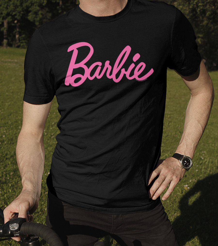 Barbie Iconic Pink Script Text T-Shirt