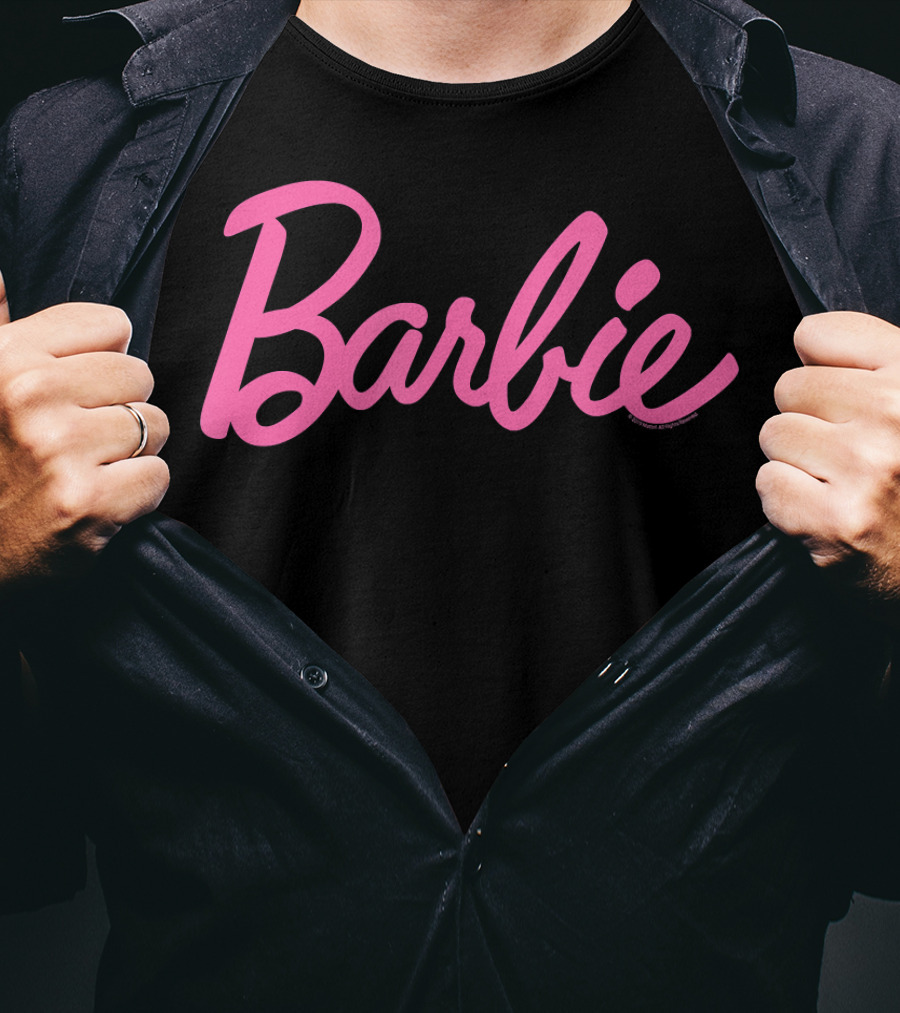 Barbie Iconic Pink Script Text T-Shirt