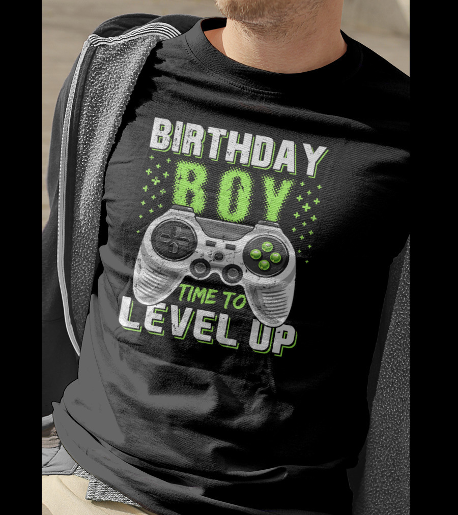 Birthday Boy Time To Level Up Video Game Controller T-Shirt