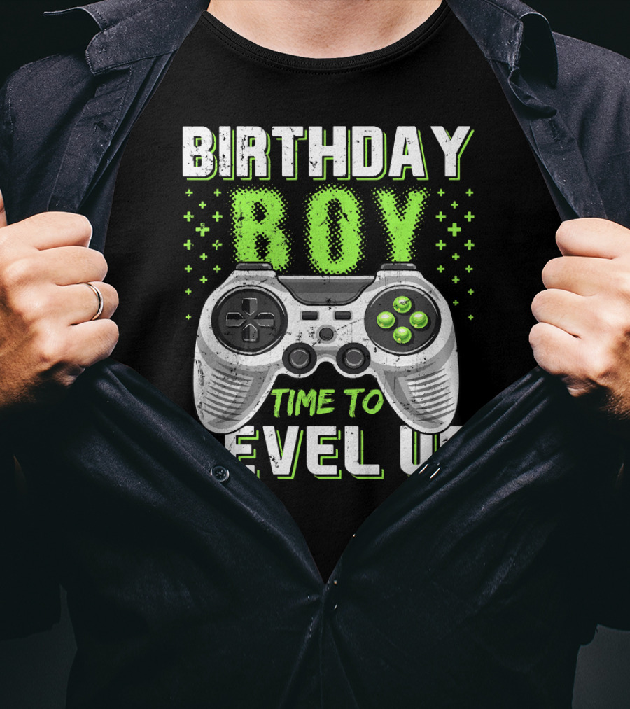 Birthday Boy Time To Level Up Video Game Controller T-Shirt