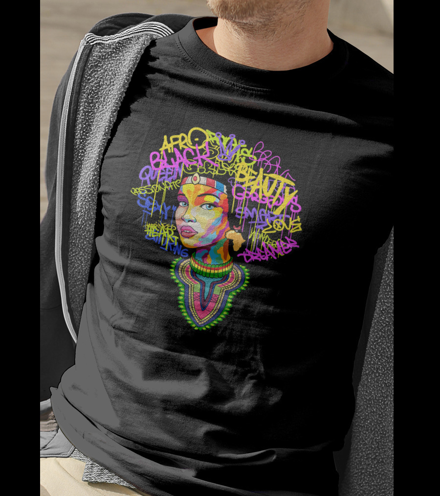Afro Dashiki Queen Black Beauty Pride Culture Respect Goddess Melanin Love Power T-Shirt