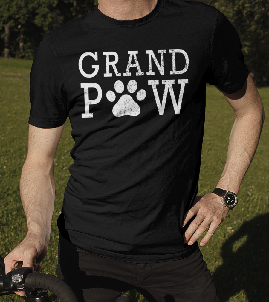 Vintage Funny Grand Paw For Dog Lovers On Grandparents Day T-Shirt