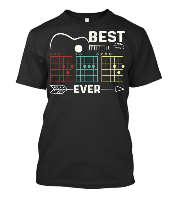 Best Dad Ever Guitar Chords Rock Music Player T-Shirt