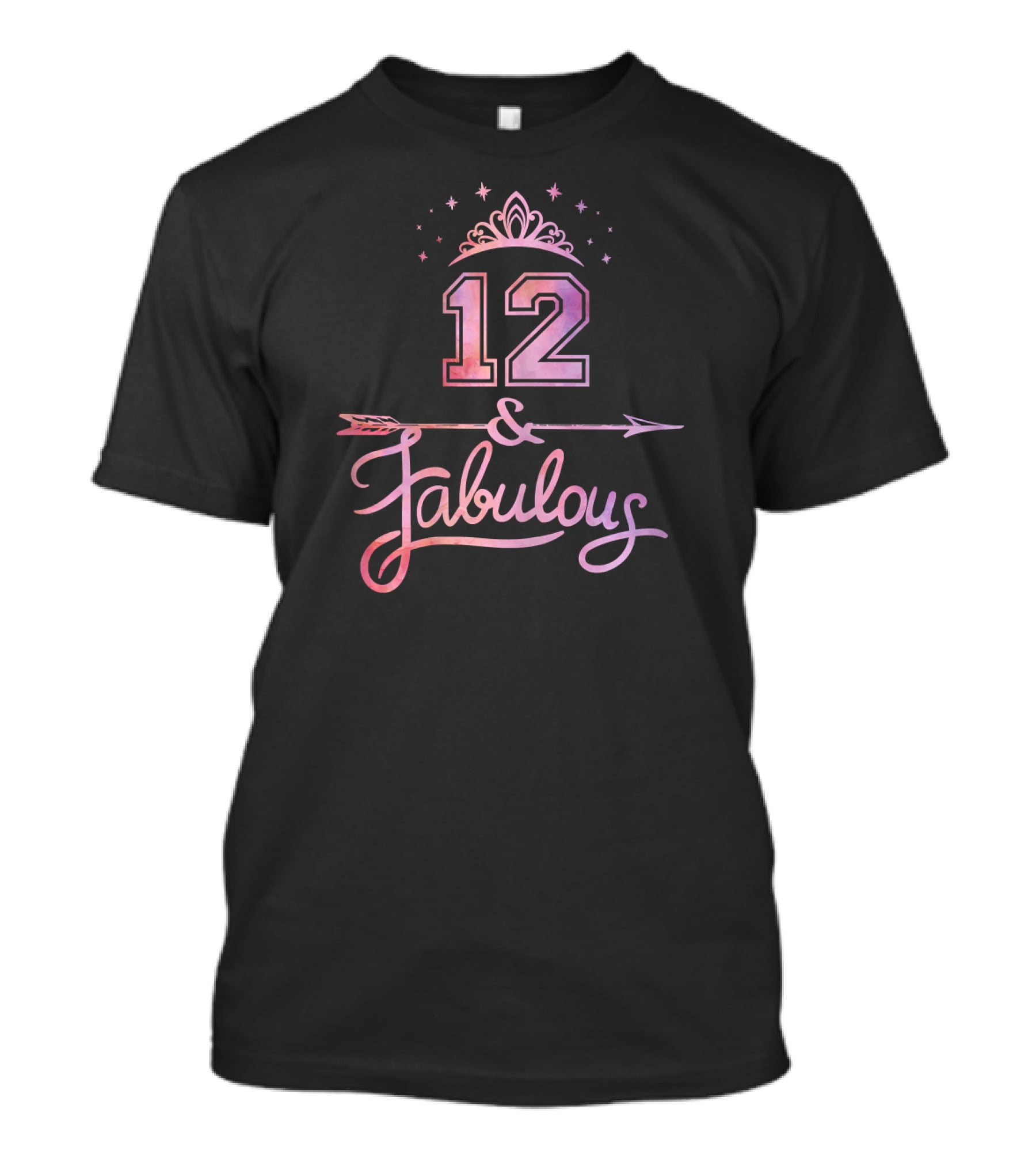 12 Years Old And Fabulous Birthday Tiara Arrow T-Shirt