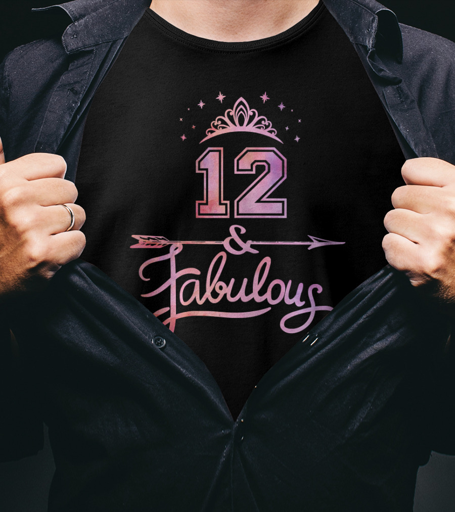 12 Years Old And Fabulous Birthday Tiara Arrow T-Shirt