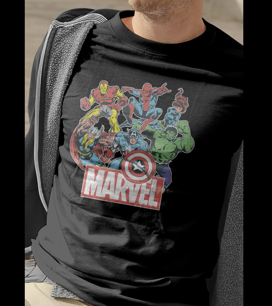 Marvel Avengers Retro Comic Team Icons T-Shirt