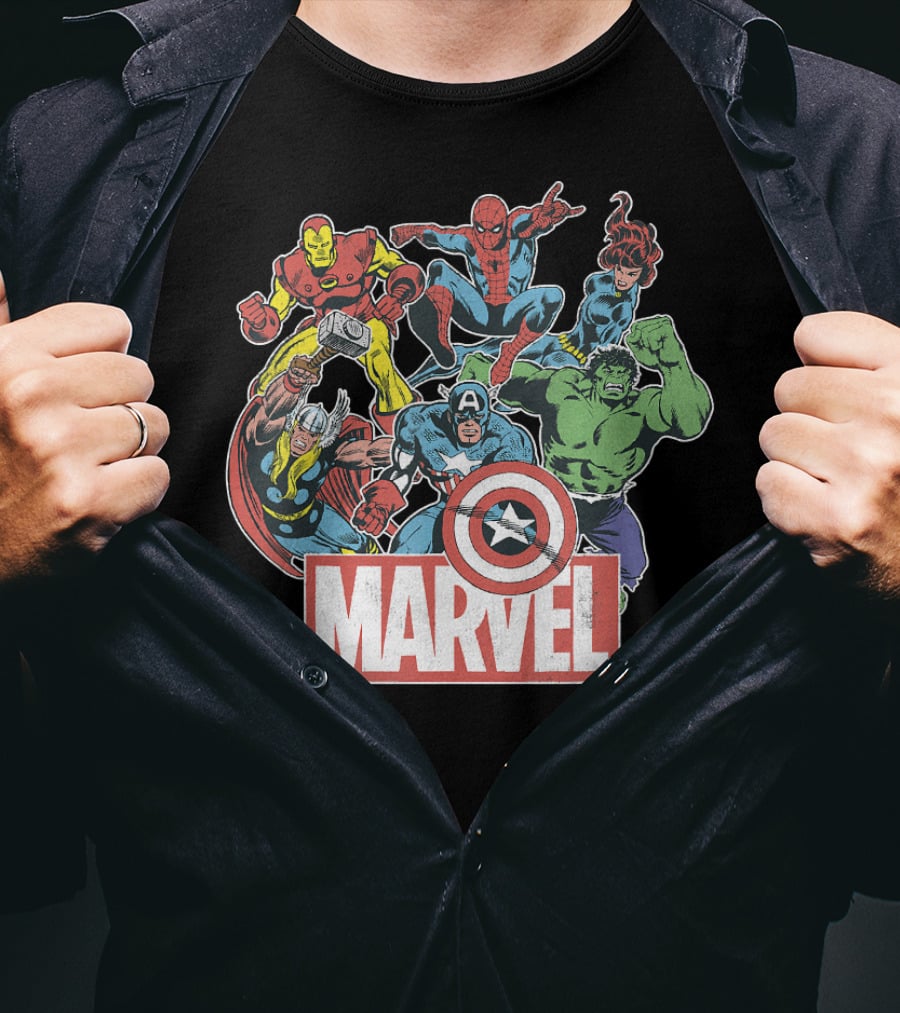 Marvel Avengers Retro Comic Team Icons T-Shirt