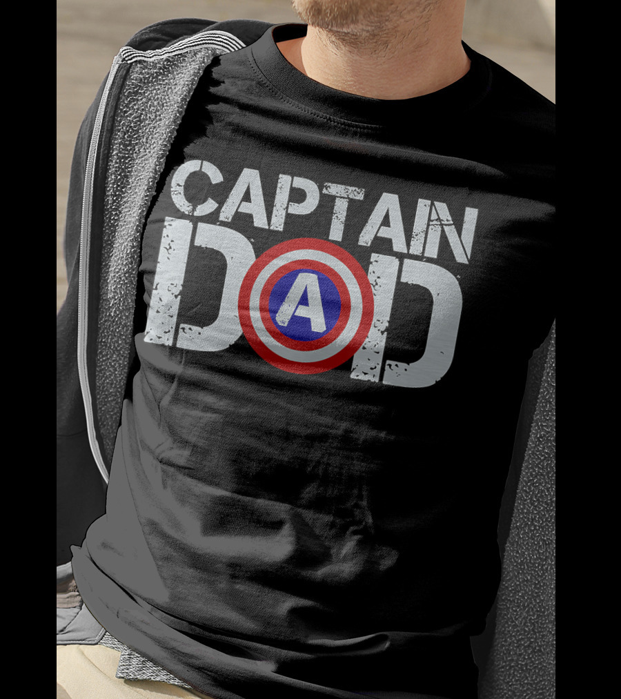 Captain Dad Superhero Christmas Birthday Mens T-Shirt