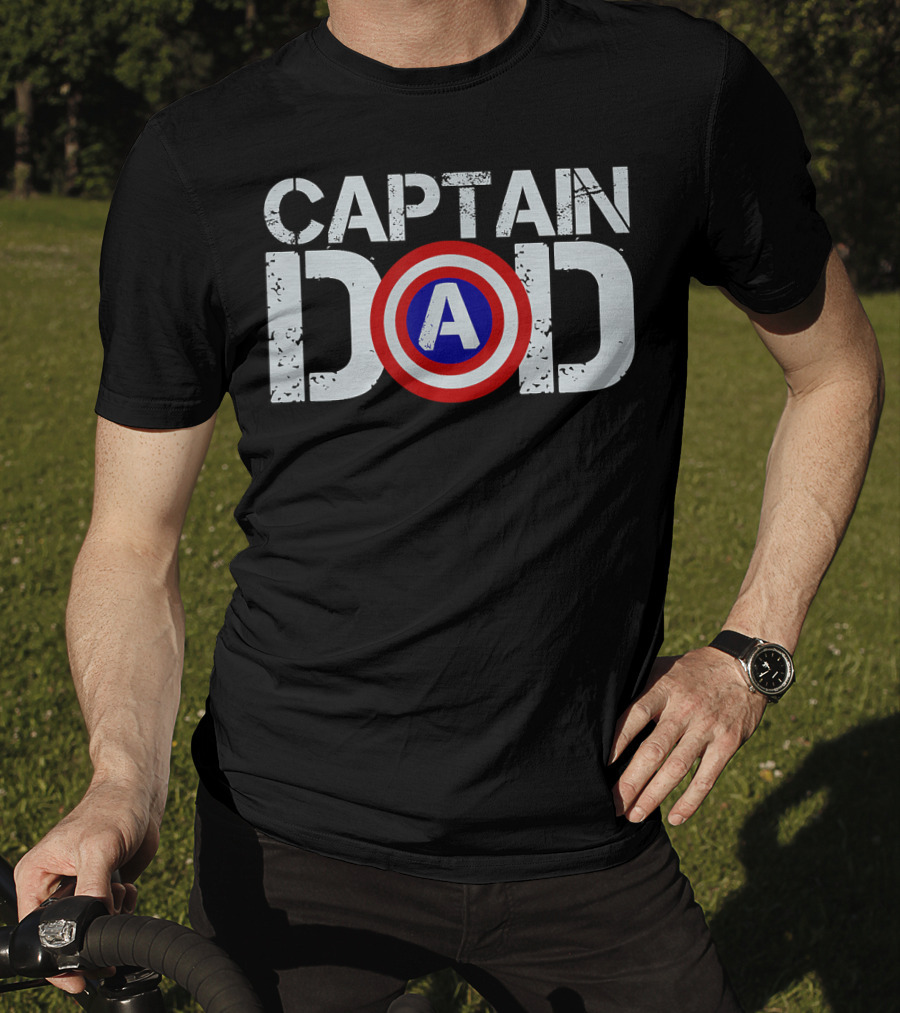Captain Dad Superhero Christmas Birthday Mens T-Shirt