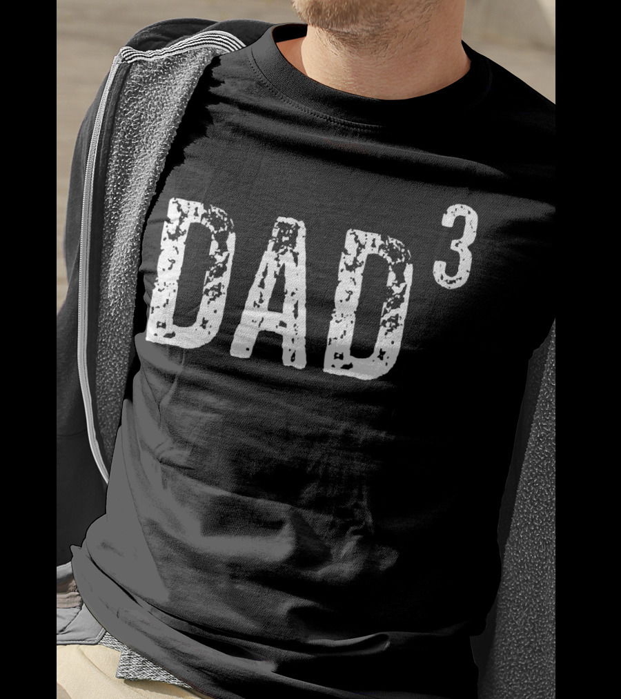 Dad Cubed Parenting Father Of Three T-Shirt