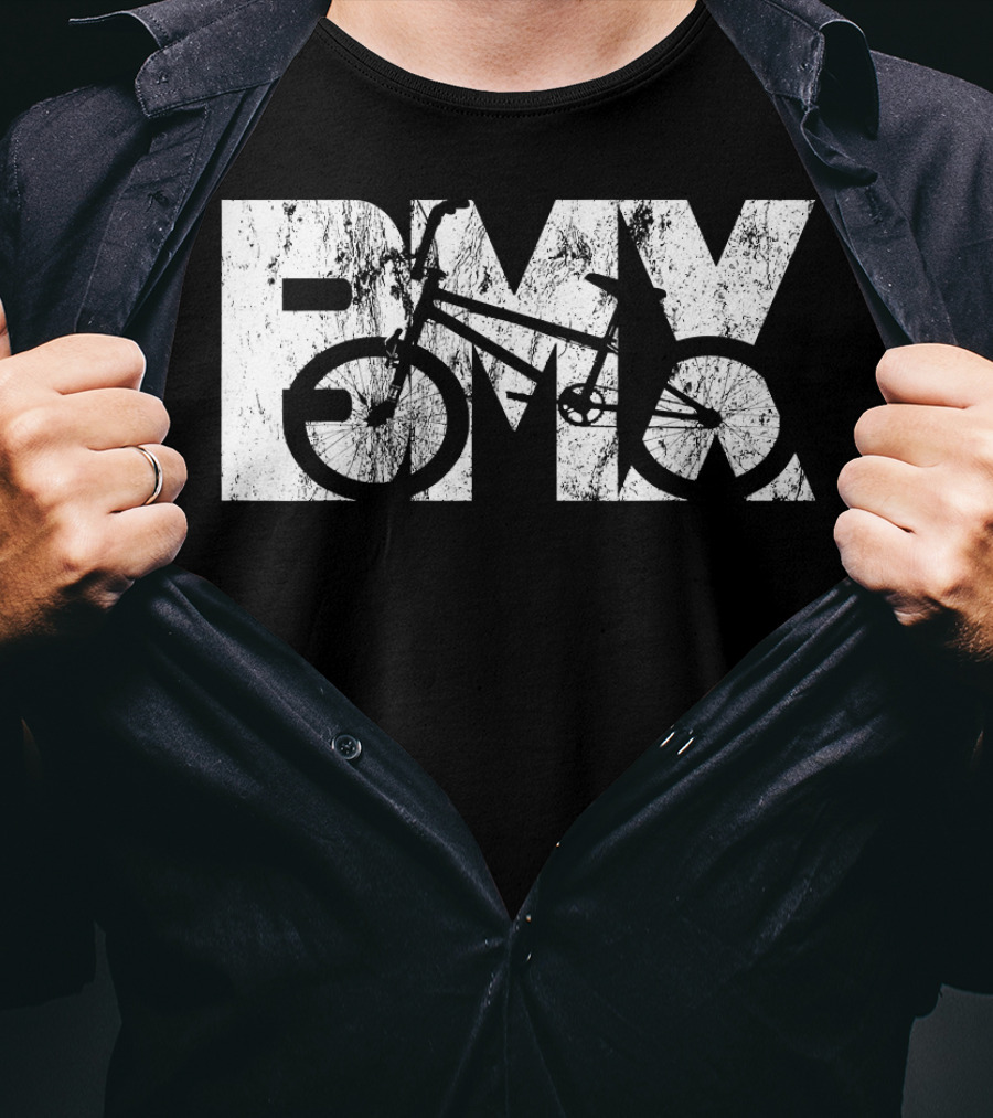 Cool Vintage BMX Bike Racing Fan Text With Bicycle T-Shirt