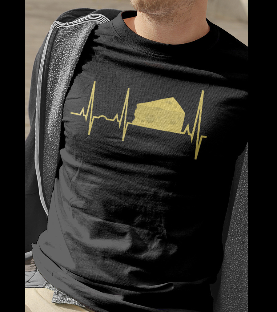 Funny Cheese Heartbeat Cheese Lover T-Shirt