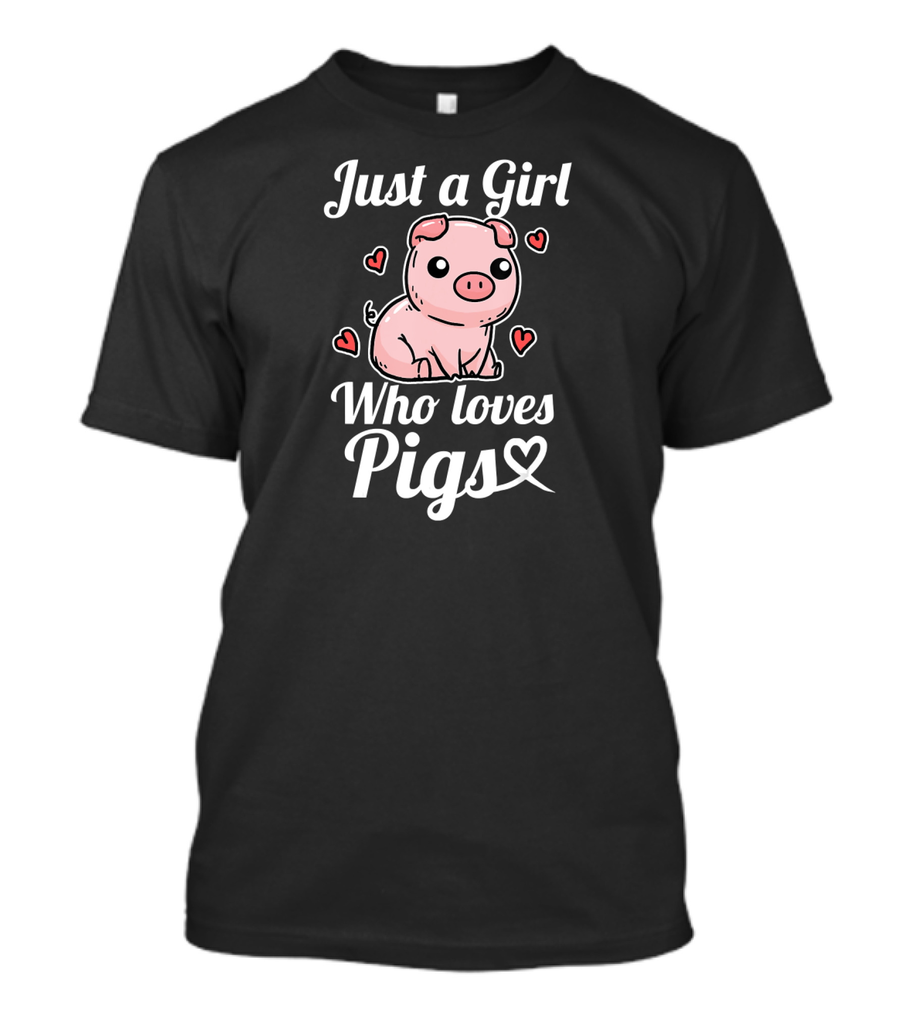 Just A Girl Who Loves Pigs Cute Pig Hearts T-Shirt