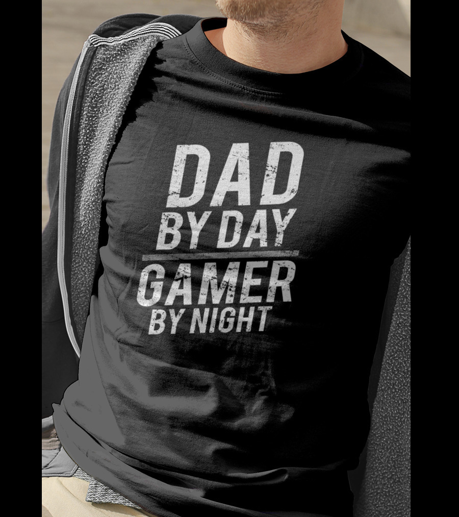 Dad By Day Gamer By Night Funny Gamer Dad T-Shirt