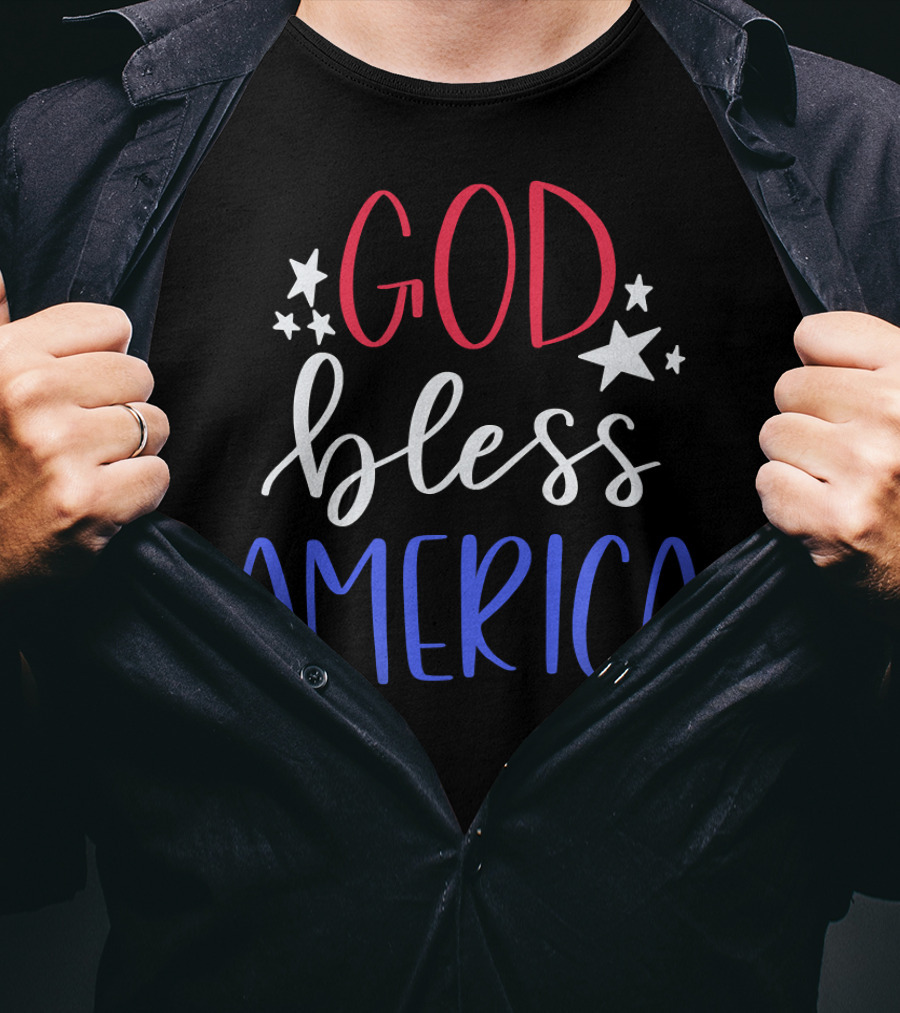 God Bless America Patriotic Stars USA T-Shirt