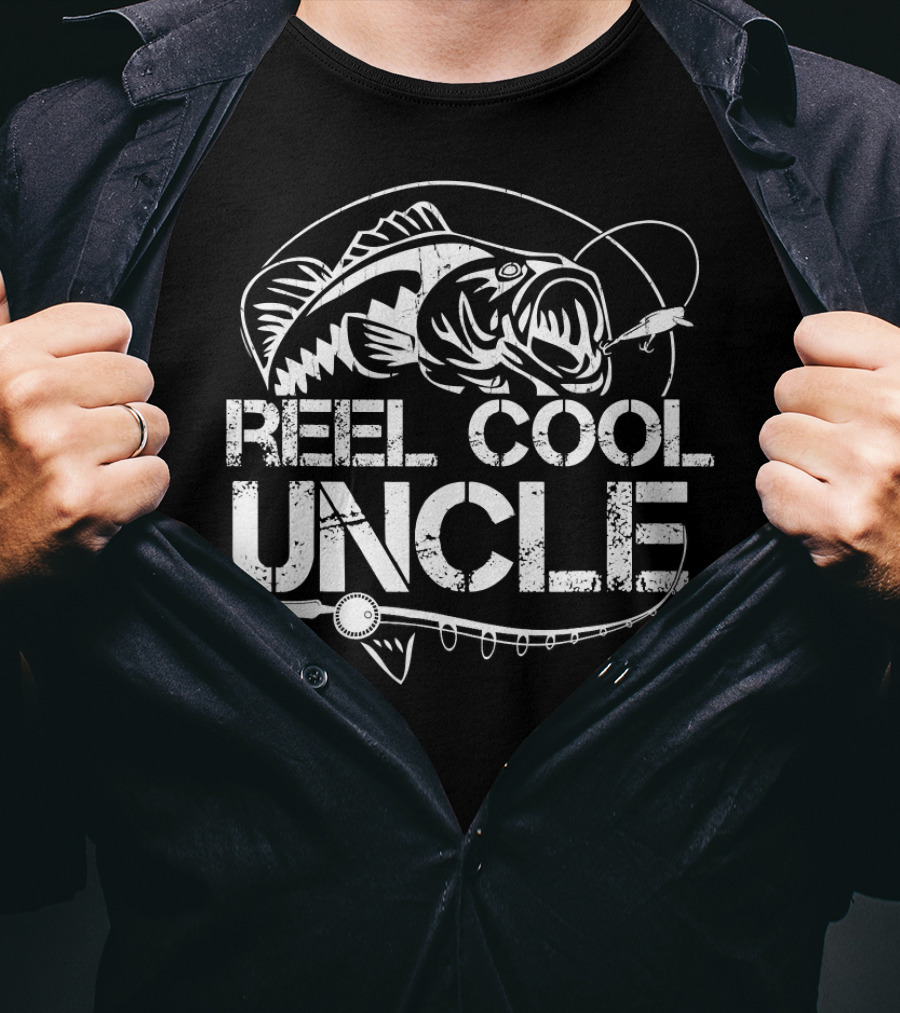 Reel Cool Uncle Fishing Dad Daddy T-Shirt
