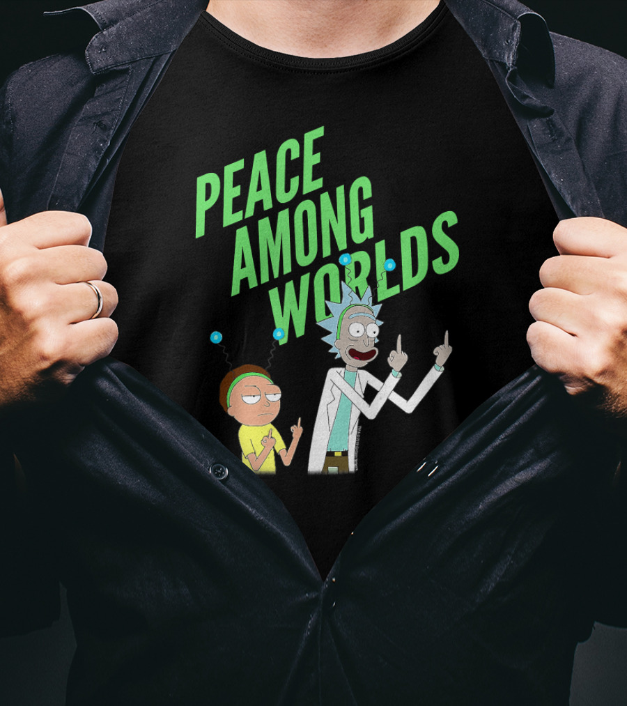 Peace Among Worlds Rick And Morty Portal T-Shirt