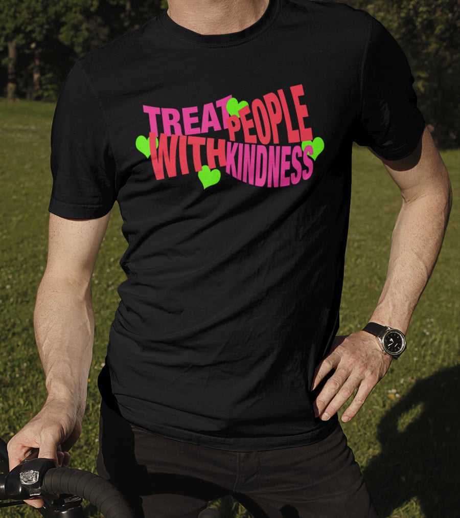 Treat People With Kindness Neon Hearts T-Shirt