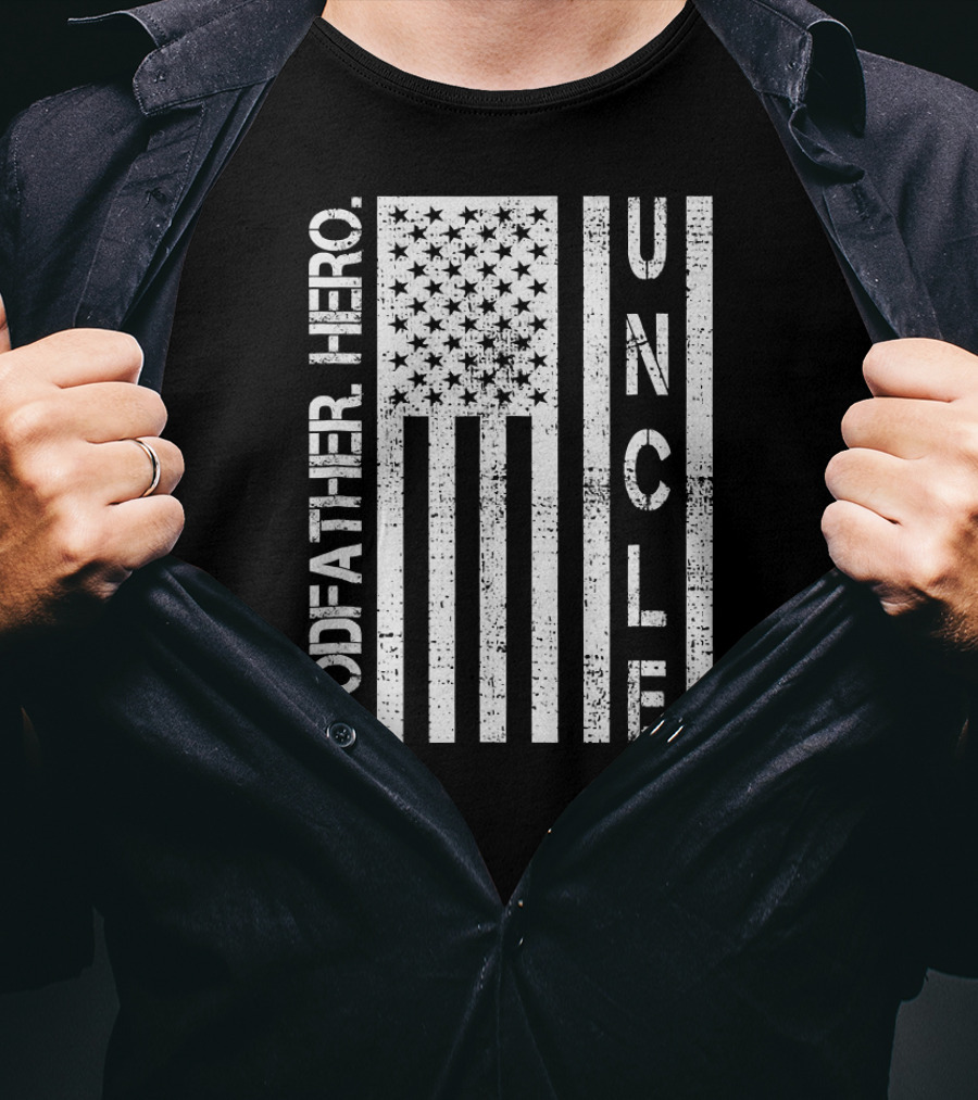 Uncle Godfather Hero USA Flag T-Shirt