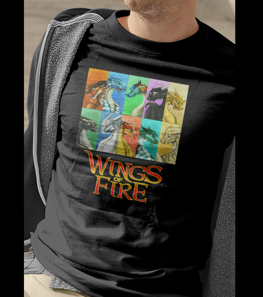 Wings Of Fire Nine Dragonets Colorful Panel T-Shirt
