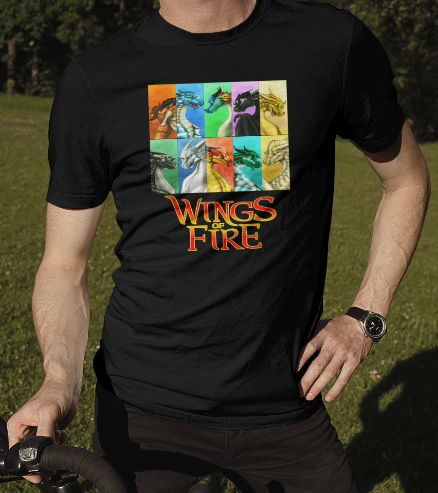 Wings Of Fire Nine Dragonets Colorful Panel T-Shirt