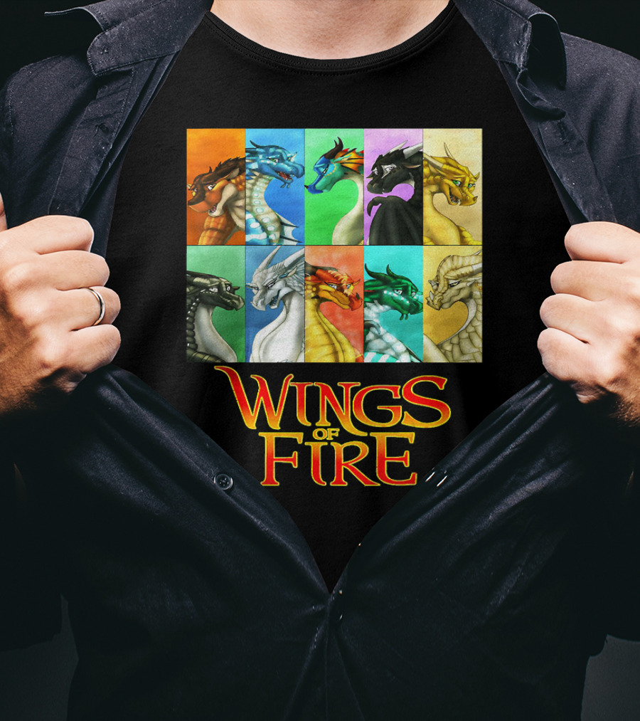 Wings Of Fire Nine Dragonets Colorful Panel T-Shirt