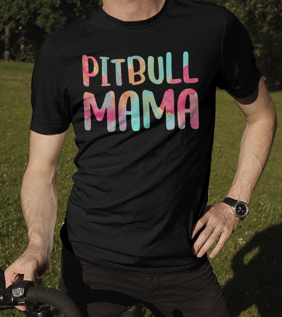 Prideful Colorful Pitbull Mama T-Shirt