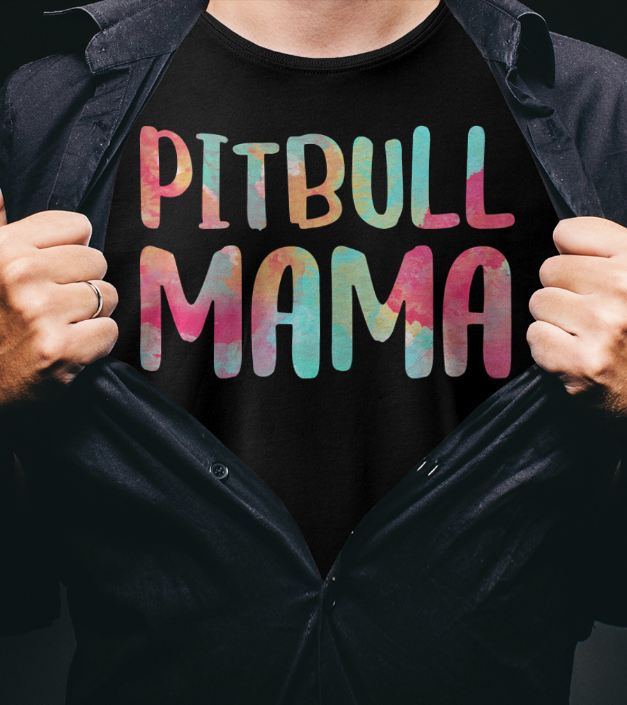 Prideful Colorful Pitbull Mama T-Shirt