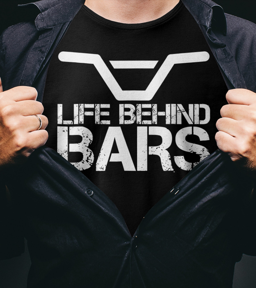 BMX Life Behind Bars Distressed Handlebar T-Shirt