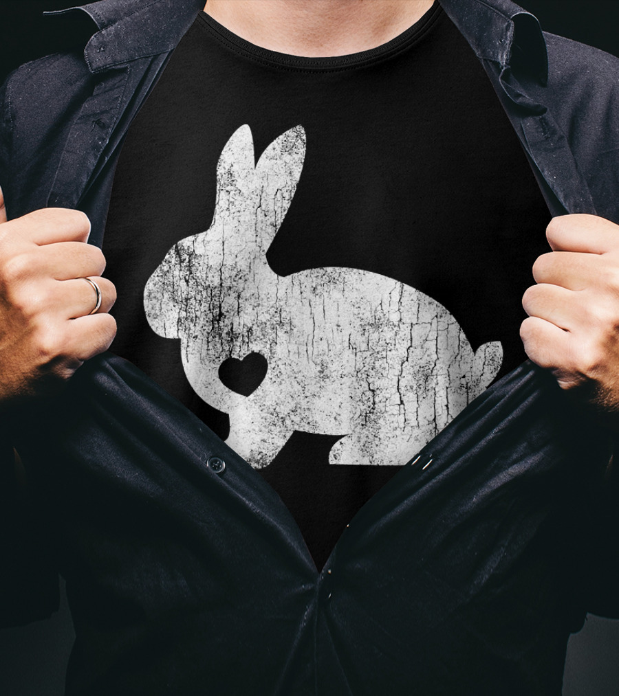 Love Heart Bunny Rabbit Lover Animal Pet Owner Easter T-Shirt
