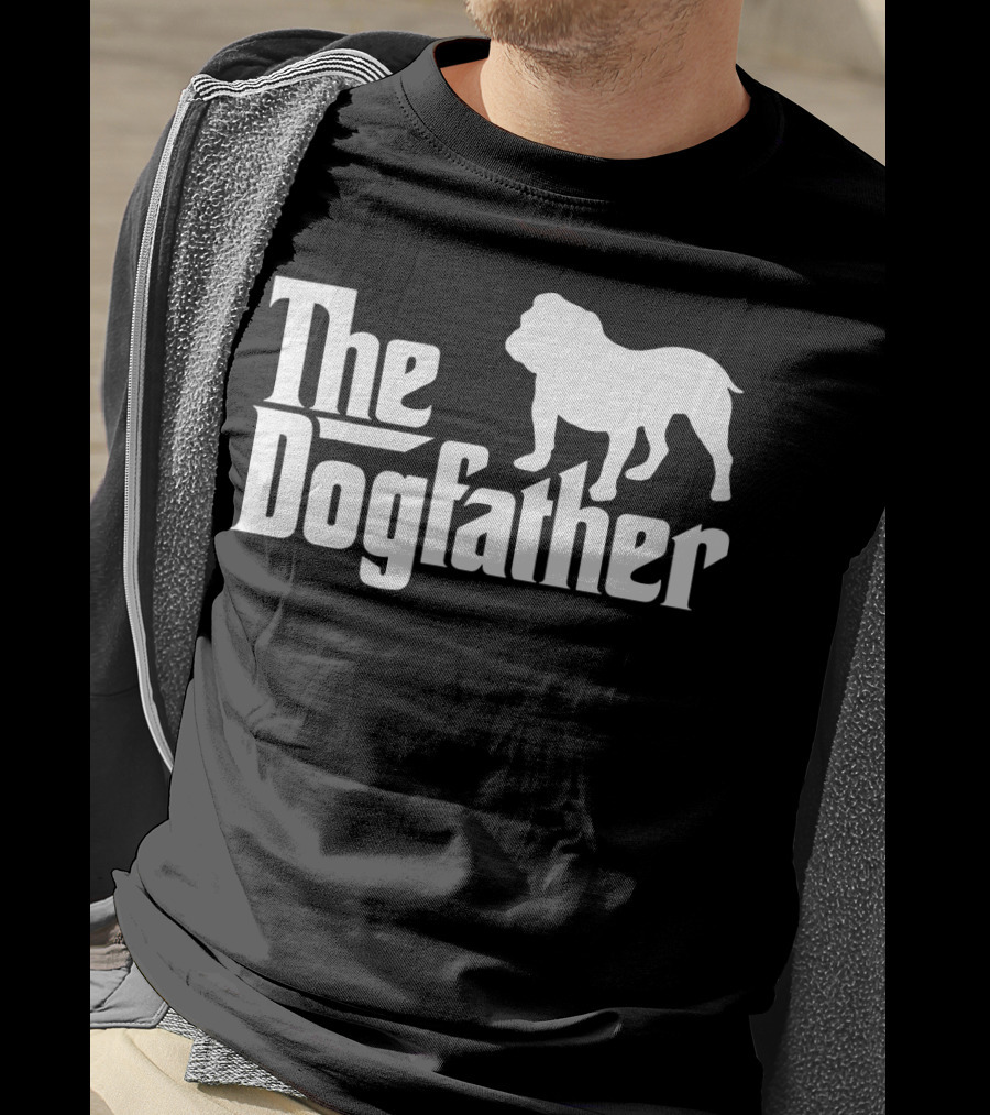 The Dogfather English Bulldog Dad Mens T-Shirt
