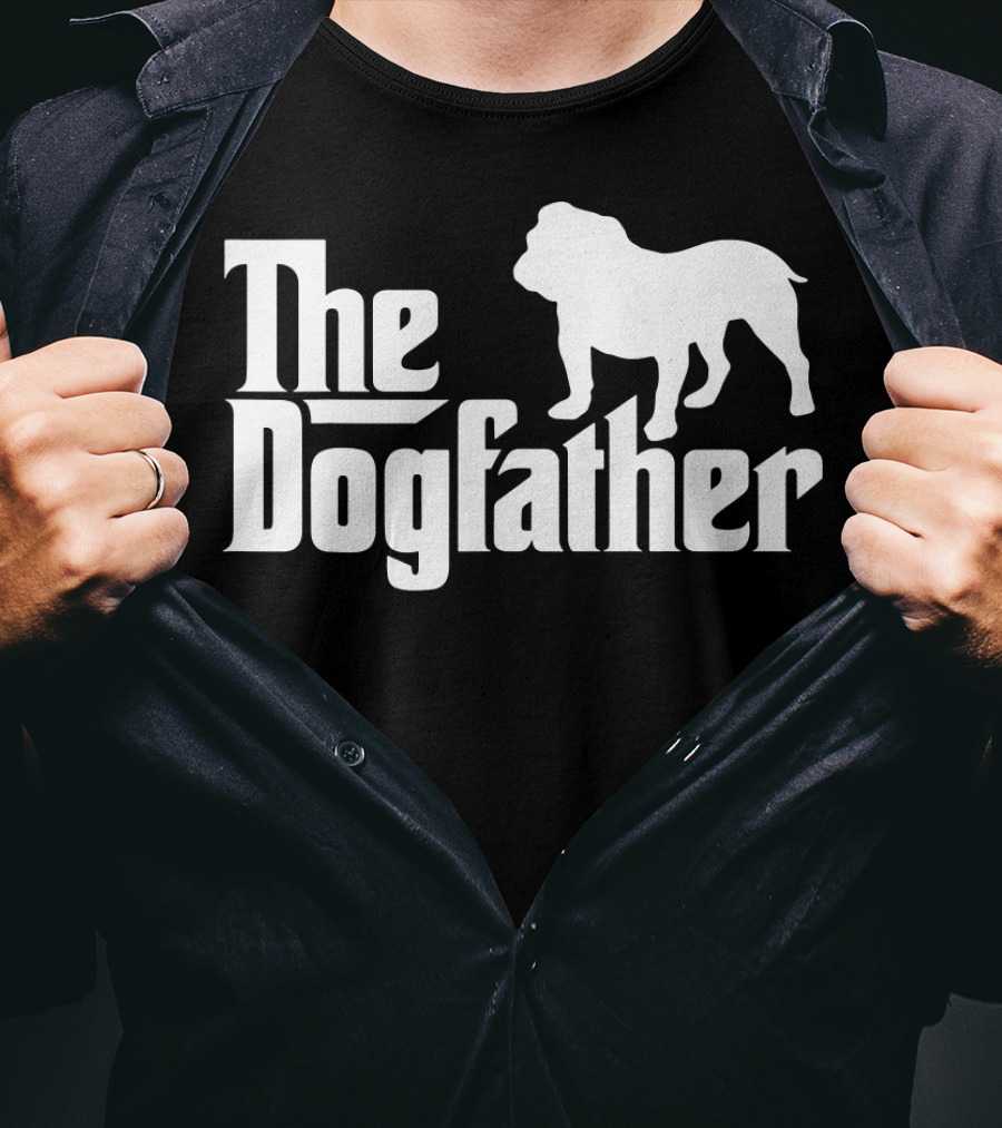 The Dogfather English Bulldog Dad Mens T-Shirt